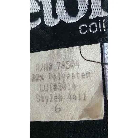 Etoile Womens Dress Size 6 Vintage Sheath Black Beaded Midi Long Sleeve - Picture 7 of 8